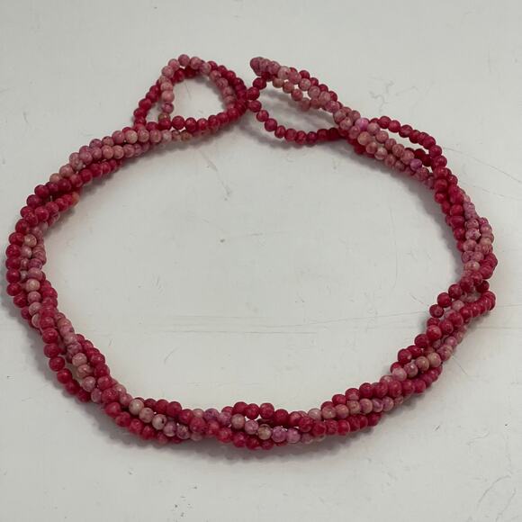 set of two pair 1980s wrap beads lighter and darker shades of pink mauve - Picture 8 of 16